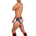 Jockstrap Barcode Backless Boot Camp Grey Green Red