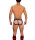 Jockstrap Barcode Backless Boot Camp Grey Green Red 126008