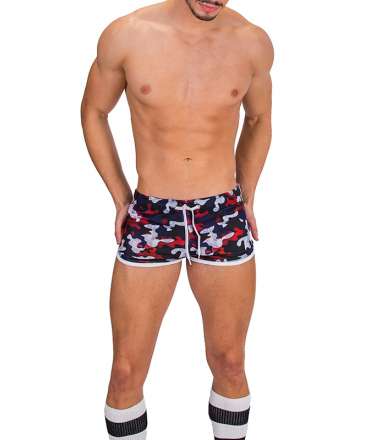 Shorts Barcode Gym Short Thar Navy Blue Gray Red 131007