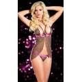 Babydoll Tigress com Rendas Rosa