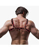 fetish submissive attitude - men's eco-leather chest harness black/red