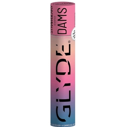 Proteção Oral Sheer Glyde Lâminas de Latex Morango