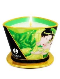 shunga - mini caress by candelight massage candle t green 170 ml