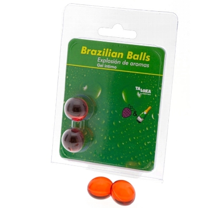 taloka - 2 brazilian balls strawberries champagne intimate gel