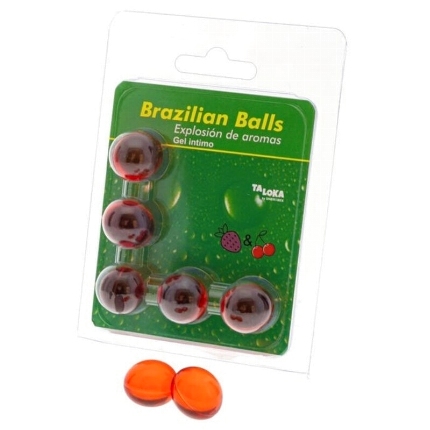 taloka - 5 brazilian balls strawberry cherry intimate gel