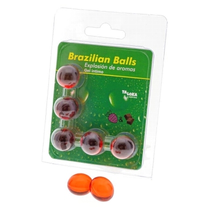 taloka - brazilian balls gel Íntimo fresa chocolate 5 bolas