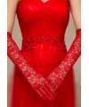 Guantes De Encaje Rojo