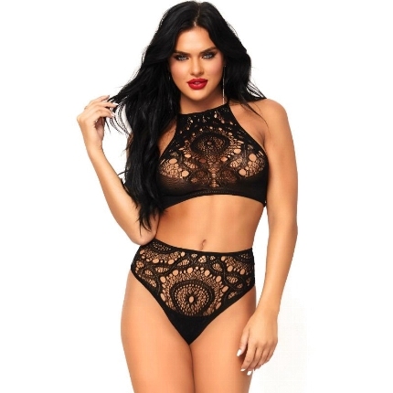 leg avenue - set 2 piezas top y panties m/l