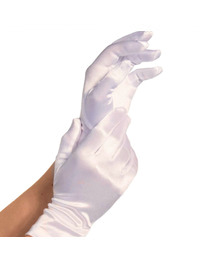 leg avenue - satin gloves white