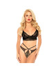 Leg avenue - set 2 piezas con tanga doble tiranta s/m negro