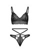 Leg avenue - set 2 piezas con tanga doble tiranta s/m negro