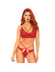 leg avenue - set 2 piezas con tanga doble tiranta s/m rojo