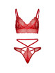 leg avenue - set 2 piezas con tanga doble tiranta s/m rojo
