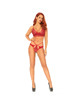 leg avenue - set 2 piezas con tanga doble tiranta s/m rojo