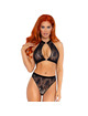leg avenue - set dos piezas panties y top cuello halter rojo s/m