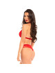 leg avenue - set dos piezas panties y top cuello halter rojo s/m