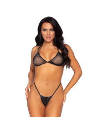 leg avenue - fishnet bikini top and g-string one size