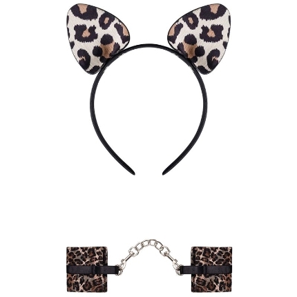obsessive - tigerlla handcuffs and leopard ears
