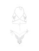 Leg avenue - two pieces set bra and panty of butterflies pearls one size - black