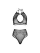 leg avenue - two pieces set halter crop top thong panty panty one size