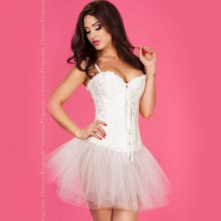 Corset Chilirose White Floral with Handle, Removable and Adjustable 161049
