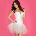 Corpete Chilirose Floral Branco com Alça Removível e Ajustável