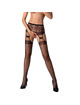 passion - s027 black tights with garter one size