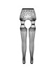 passion - s027 black tights with garter one size