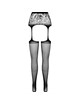 passion - s028 medias con liguero negro talla unica