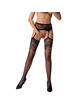 passion - s029 black tights with garter one size