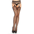 leg avenue - net stockings with garter lines