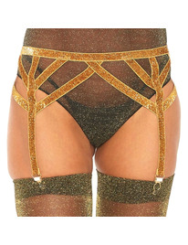 leg avenue - liguero lurex dorado talla unica