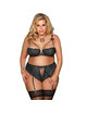 subblime - queen plus set sujetador y panties con liguero