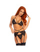 leg avenue - set tres piezas de encajes florales s