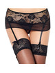Cintas de Liga Queen Lingerie com Tanga Bordados Floral
