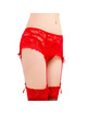 queen lingerie - thong with lace garter s/m