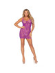 leg avenue - daisy crochet mini dress purple