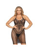 Leg avenue - multi net mini dress one size - black