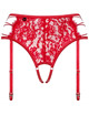 Cuecas com Aberturas e Cintas de Liga Obsessive em Rendas Vermelhas Rediosa