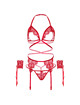 leg avenue - conjunto de quatro peas suti, g-string, cinto-liga e punhos de pulso tamanho Único - preto