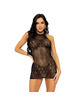 leg avenue - rhinestone halter mini dress one size - black
