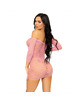 leg avenue mini vestido heart net talla Única - rosa
