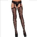 leg avenue - stockings net and garter black