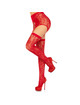 Leg avenue - medias encaje liguero rojo