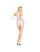 leg avenue - set minivestido guantes blanco