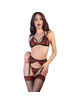 chilirose - cr 4468 set cuatro piezas rojo negro s/m