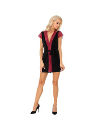 livco corsetti fashion - kumiko lc 90428 dressing gown + panty black s/m