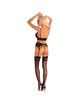 livco corsetti fashion - moridam lc 90552 bra + garter belt + panty negro