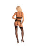 livco corsetti fashion - moridam lc 90552 bra + garter belt + panty negro