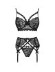 livco corsetti fashion - moridam lc 90552 sujetador + liguero + panty negro